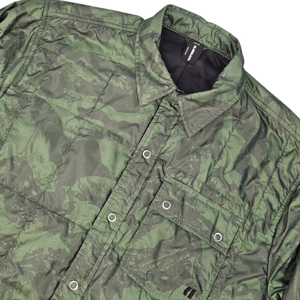 Armada‎ Quilted Camo Button Down Shirt Jacket Men's Large Green Insulated